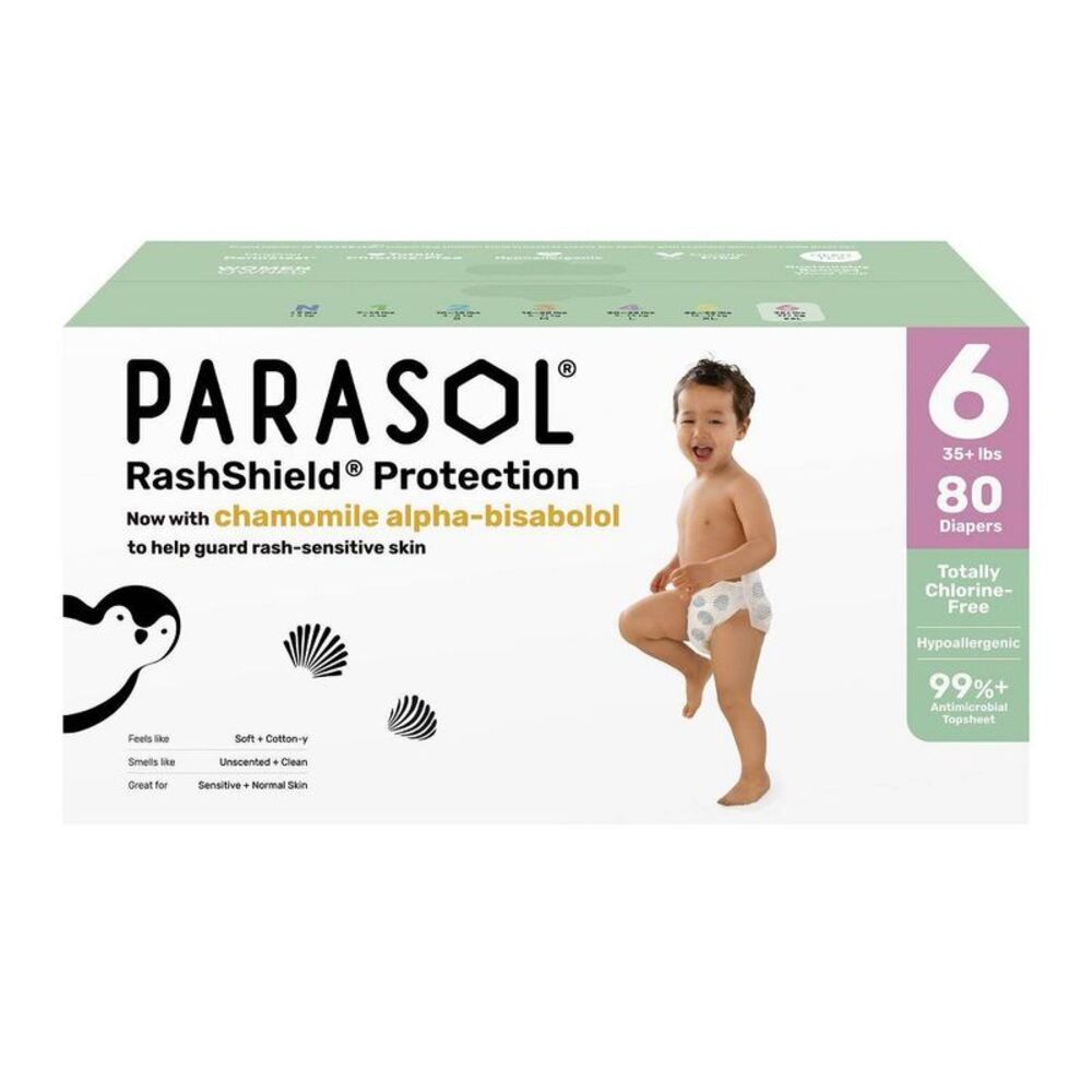 Parasol Clear+Dry Natural Disposable Diapers - Size 2 - 80ct